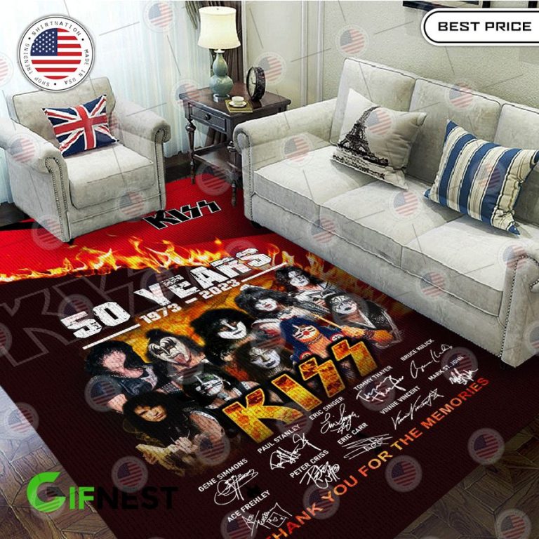 kiss band 50 years anniversary rug 1 774