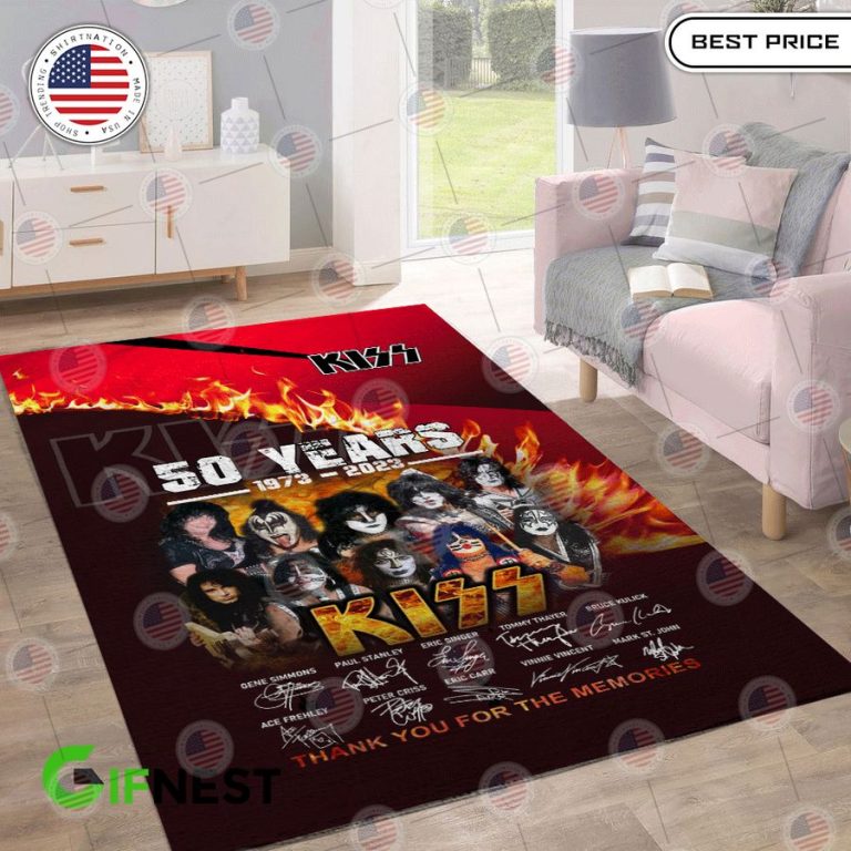 kiss band 50 years anniversary rug 3 258