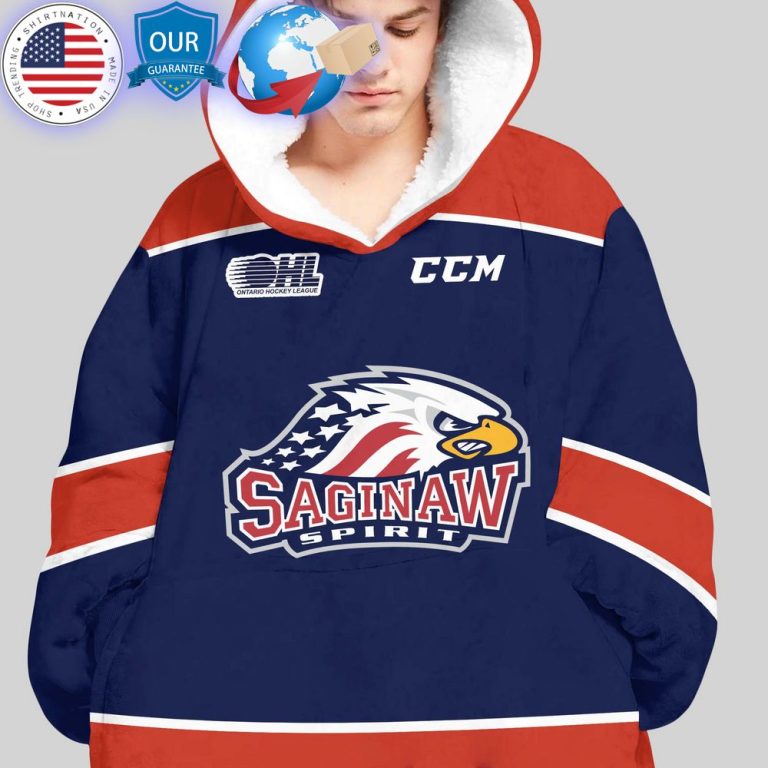 hot ohl saginaw spirit custom hoodie blanket 3