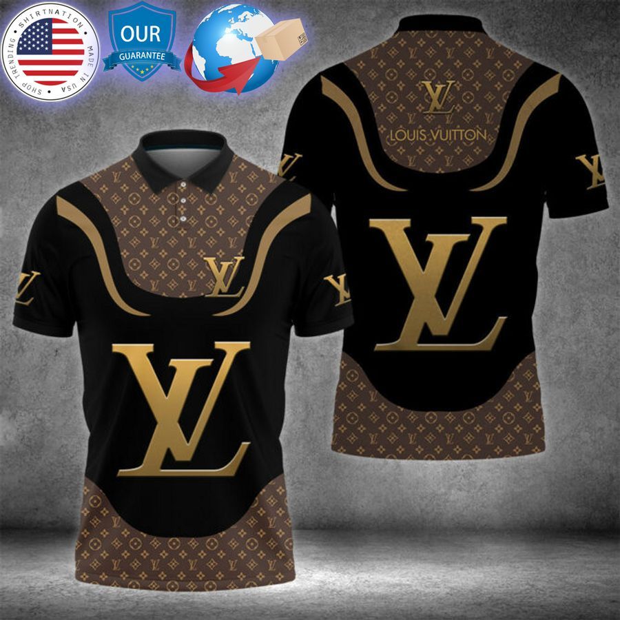 HOT Louis Vuitton Gold Black Polo • Shirtnation - Shop trending t