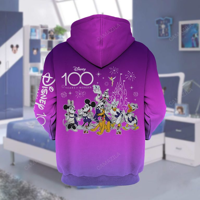 mickey and minnie mouse cartoon disney 100 years of wonder purple hoodie 8708 5Mh5K