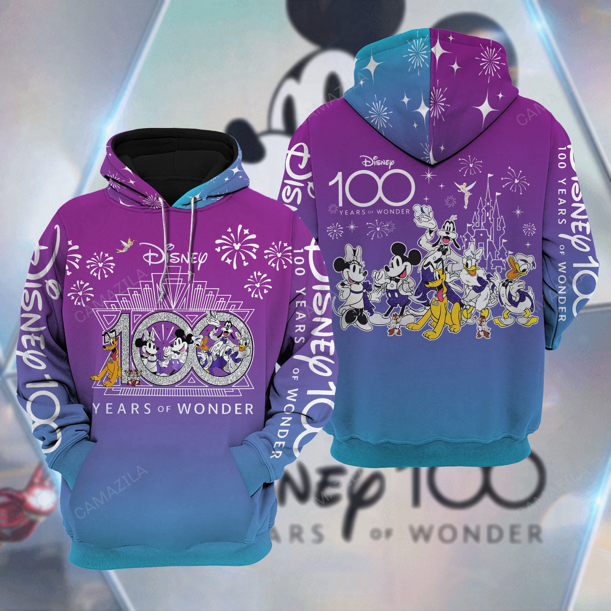 mickey and minnie mouse disney 100 years of wonder purple hoodie 6498 BVoPV