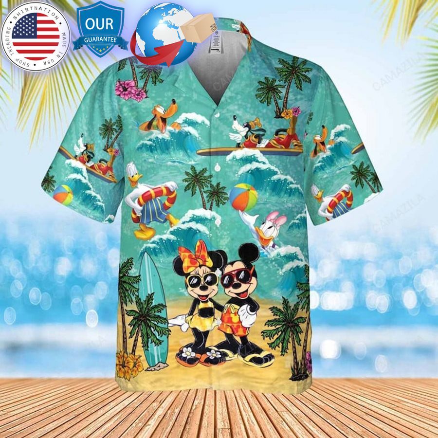 mickey and minnie mouse summer beach hawaiian shirt 2 149