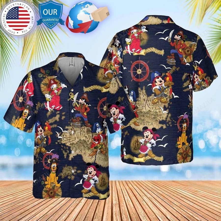 mickey mouse pirates of the caribbean hawaiian shirt 2 738