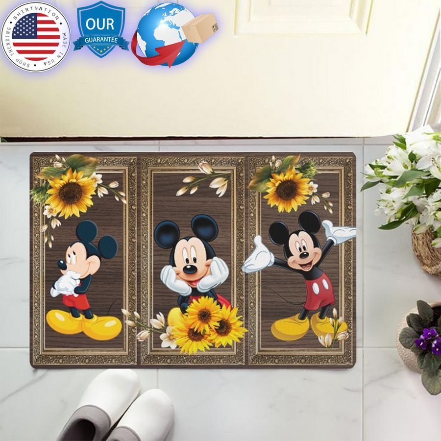mickey mouse sunflowers doormat 1 640