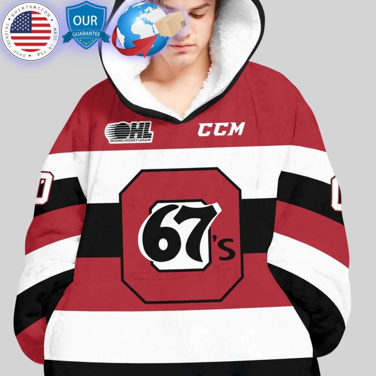 hot ohl ottawa 67s custom hoodie blanket 3