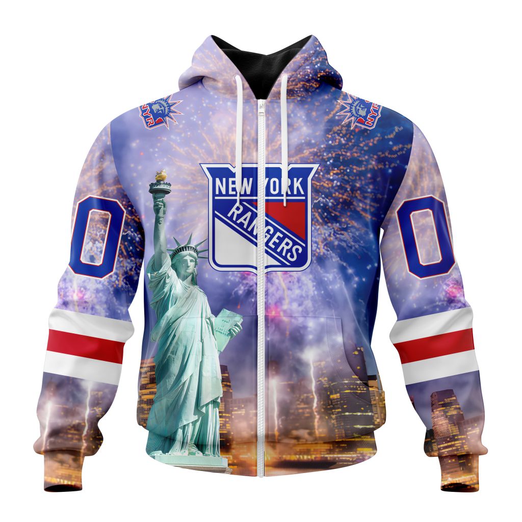 New York Rangers Liberty Blue Personalized NHL Hoodie - Tagotee