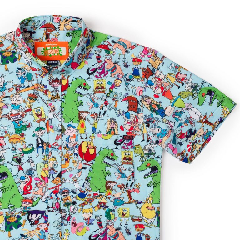 nickelodeon 90s mashup hawaiian shirt 3404 XGp8h