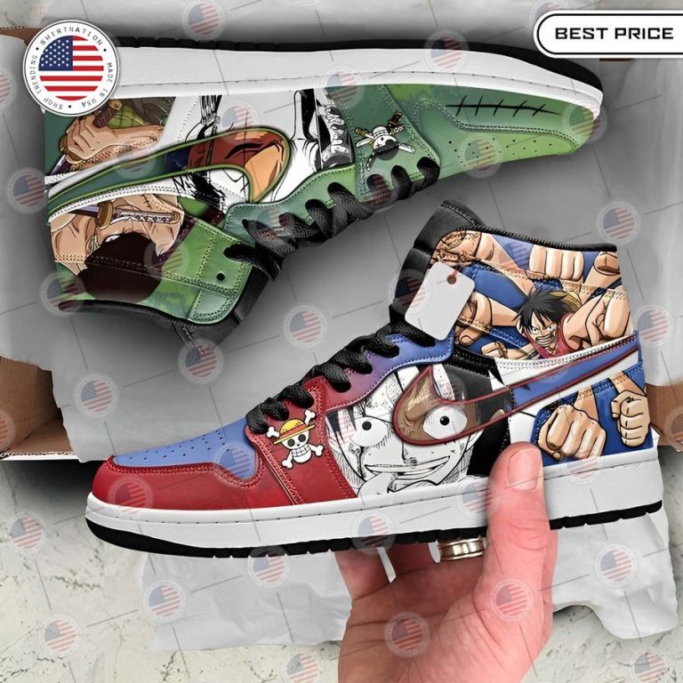 one piece luffy zoro eyes air jordan high top shoes 2 731