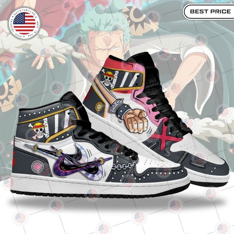 one piece monkey d luffy roronoa zoro air jordan high top shoes 3 821