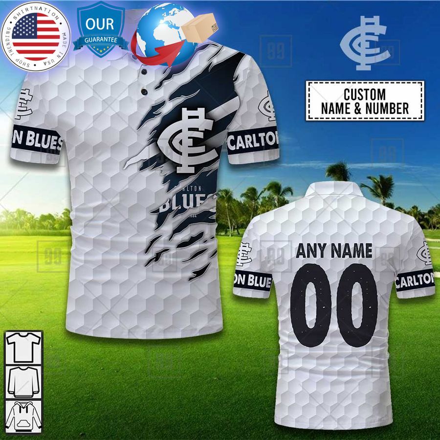 personalized golf afl carlton blues polo shirt 1 789