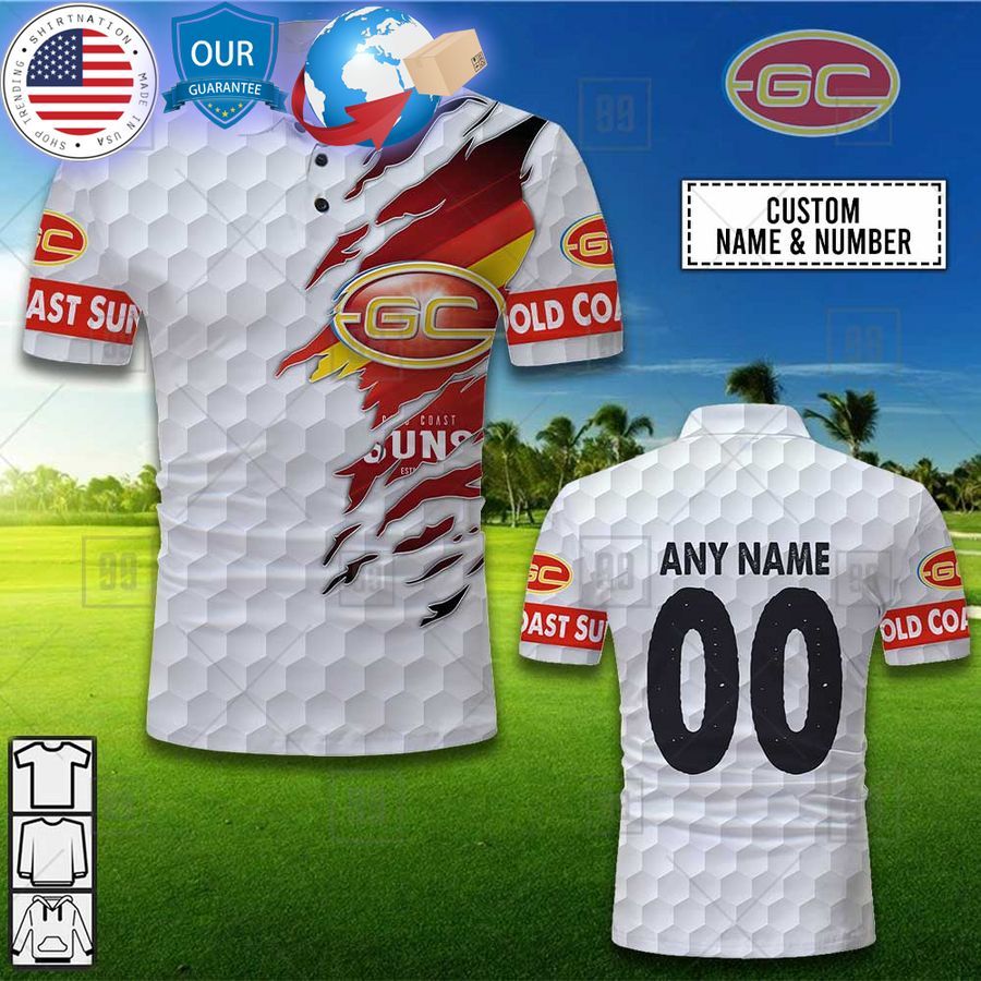 personalized golf afl gold coast suns polo shirt 1 28