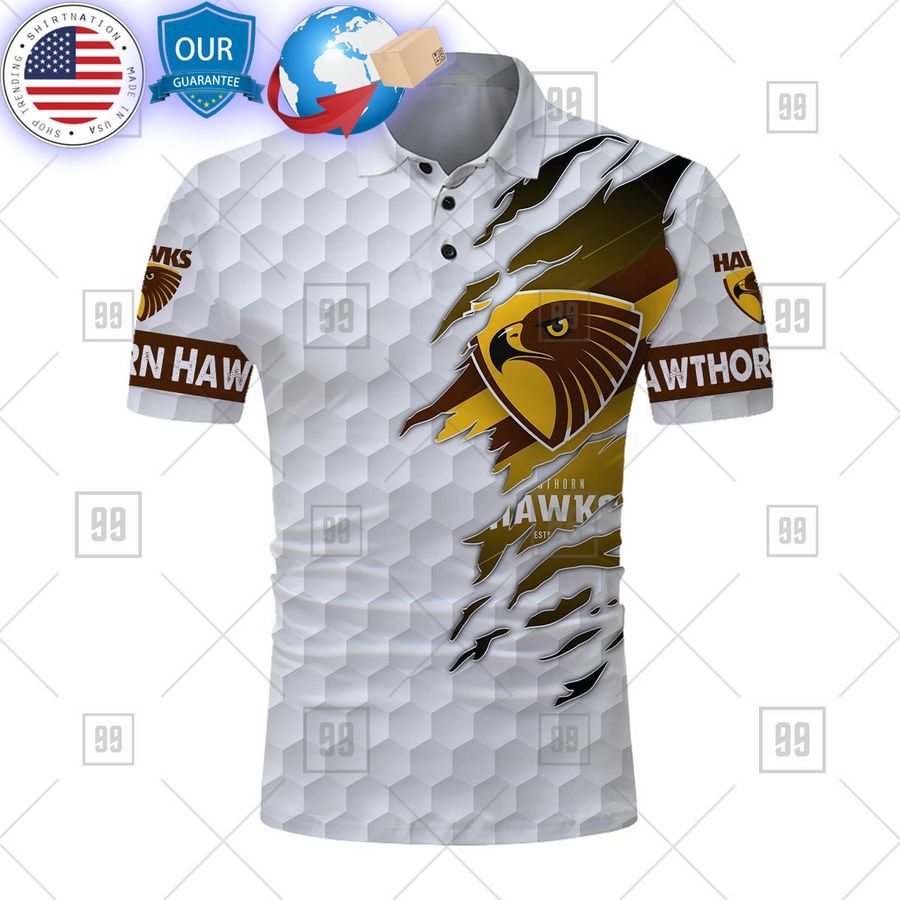 personalized golf afl hawthorn hawks polo shirt 2 888