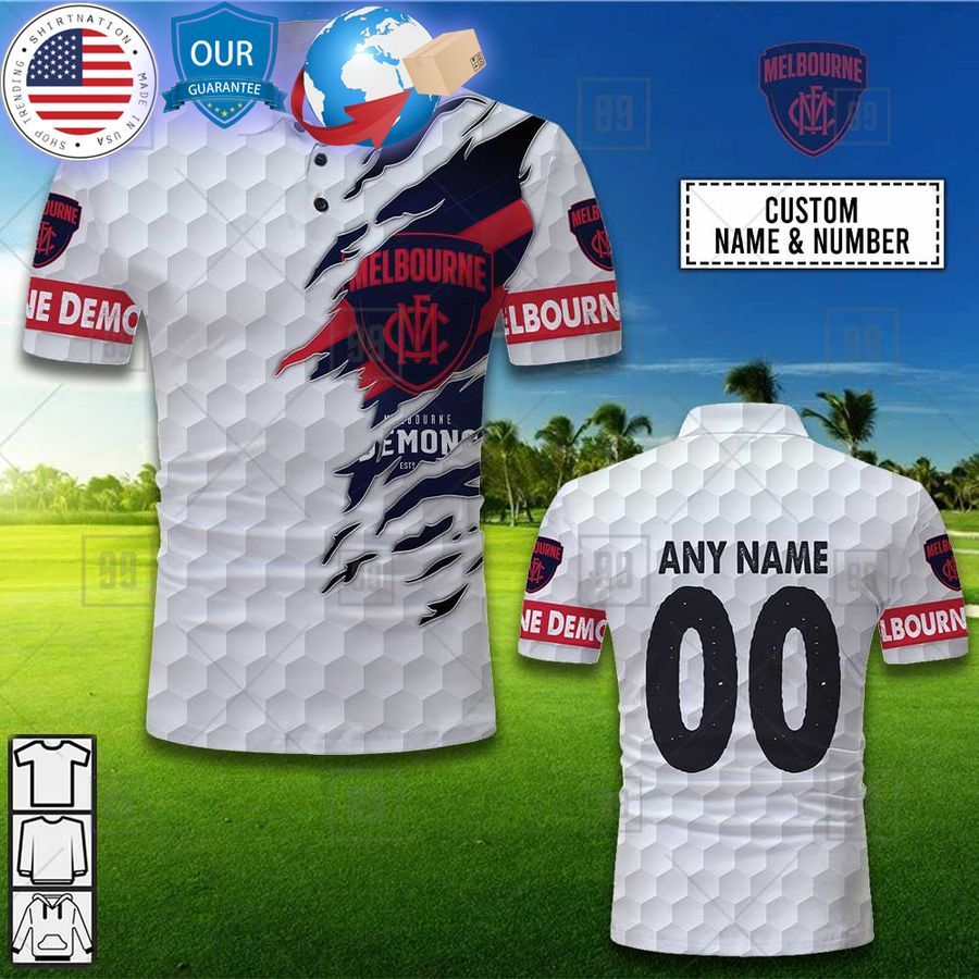personalized golf afl melbourne demons polo shirt 1 428