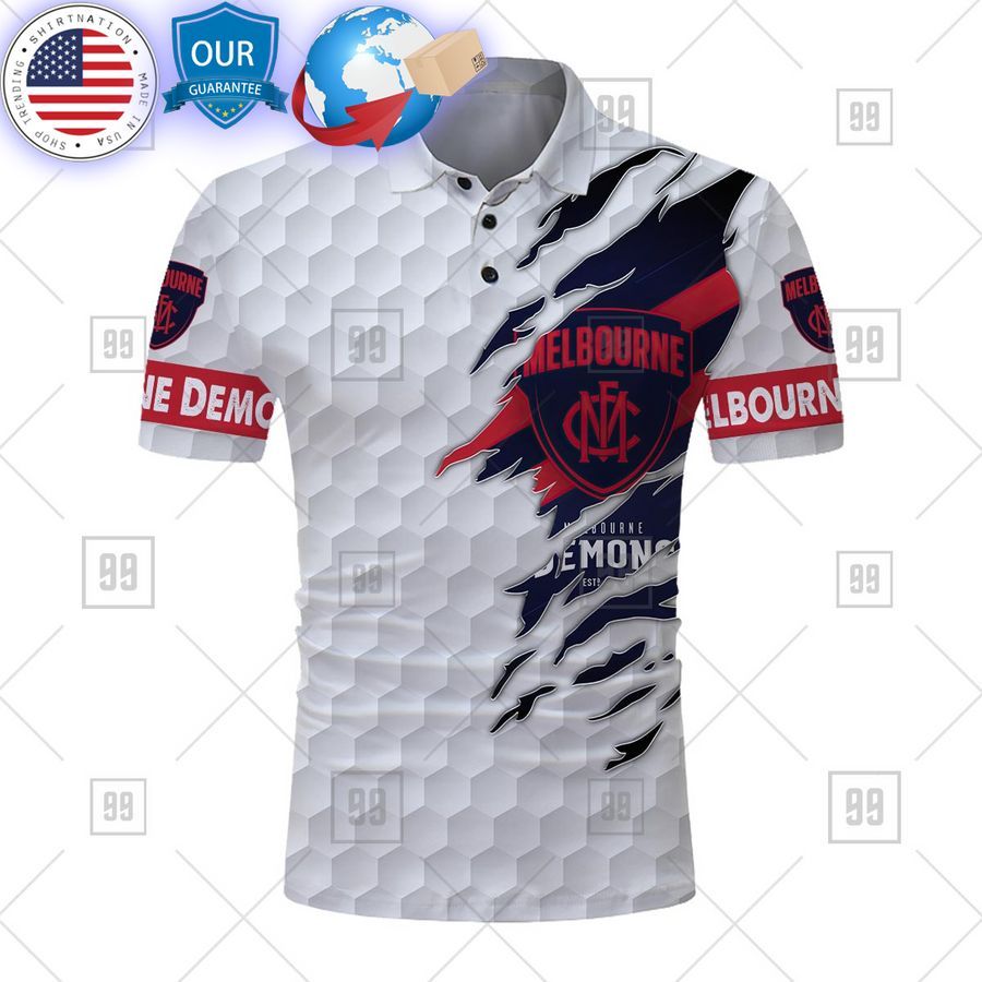 personalized golf afl melbourne demons polo shirt 2 658