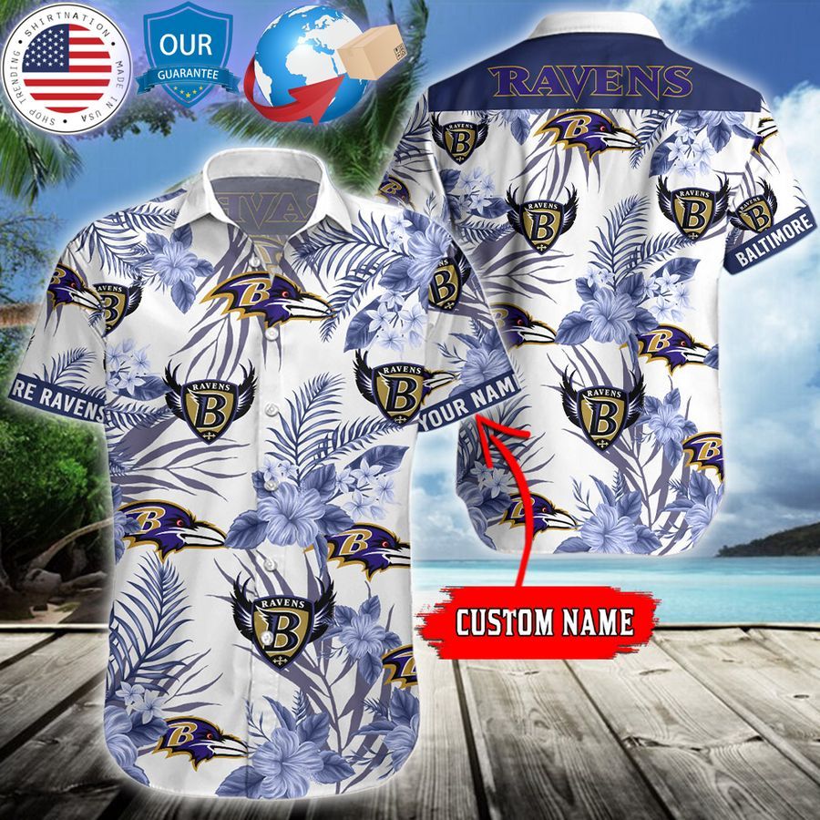 HOT Baltimore Ravens Logo History Custom Hawaiian Shirts • Shirtnation ...
