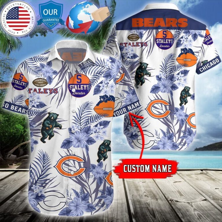 personalized hibiscus chicago bears hawaiian shirt 1 756