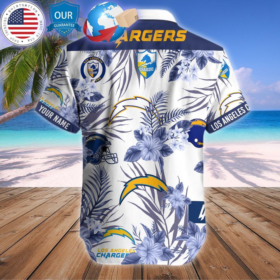 personalized hibiscus los angeles chargers hawaiian shirt 2 322