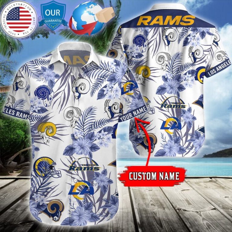 personalized hibiscus los angeles rams hawaiian shirt 1 763