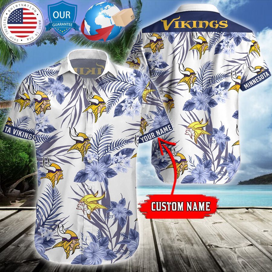 personalized hibiscus minnesota vikings hawaiian shirt 1 309