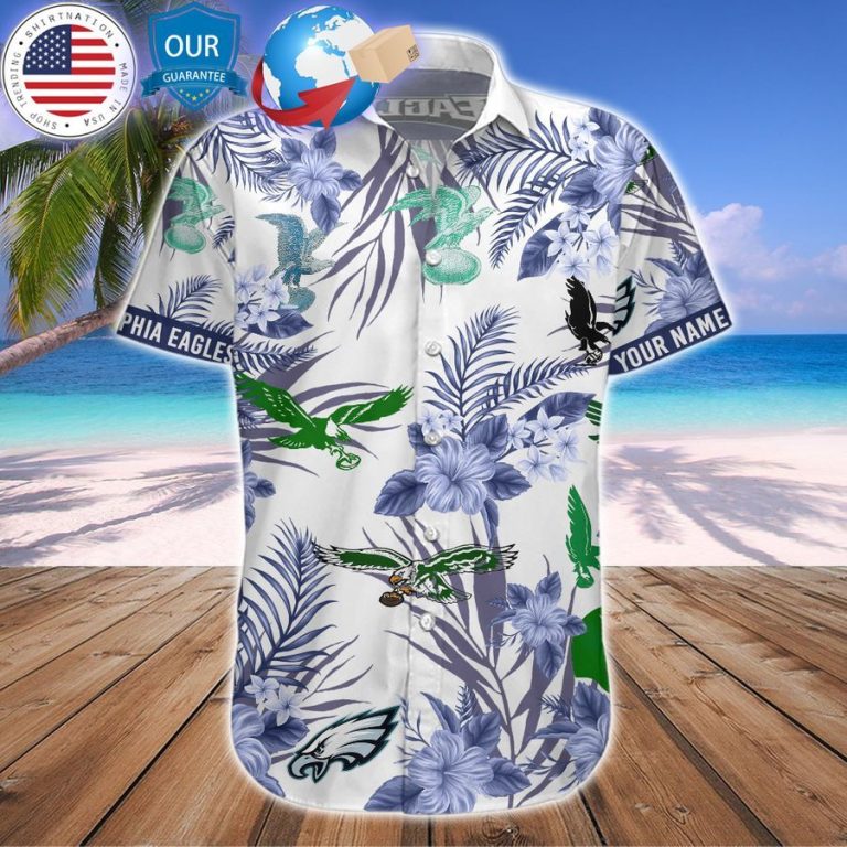 personalized hibiscus philadelphia eagles hawaiian shirt 3 936