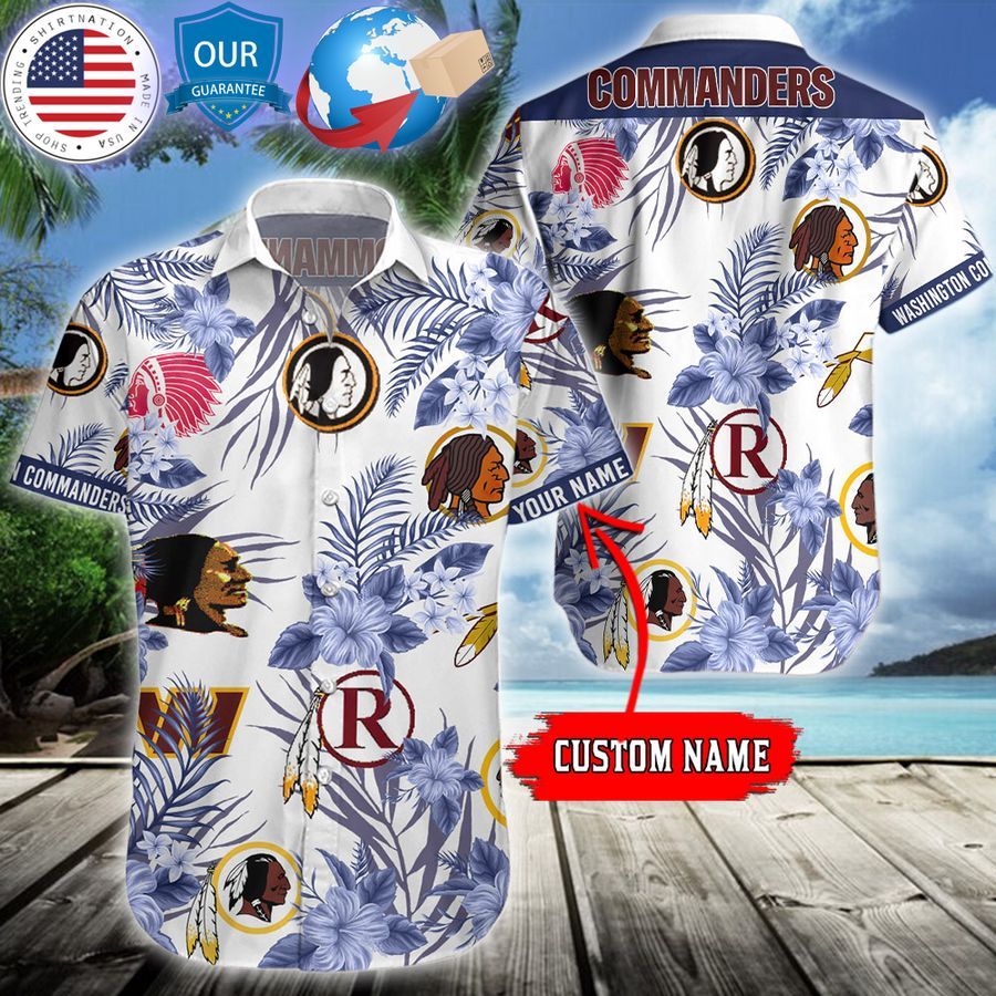 personalized hibiscus washington commanders hawaiian shirt 1 586