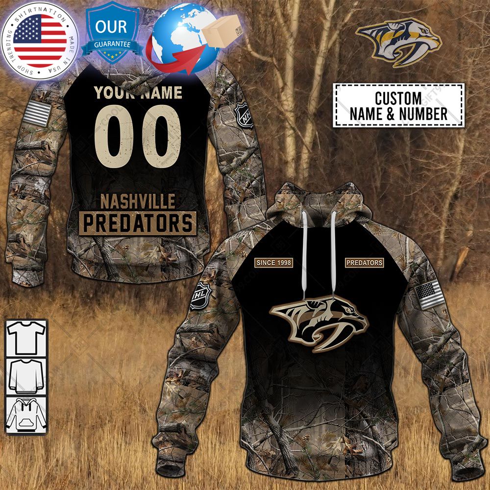 hot nashville predators hunting camouflage custom shirt 1