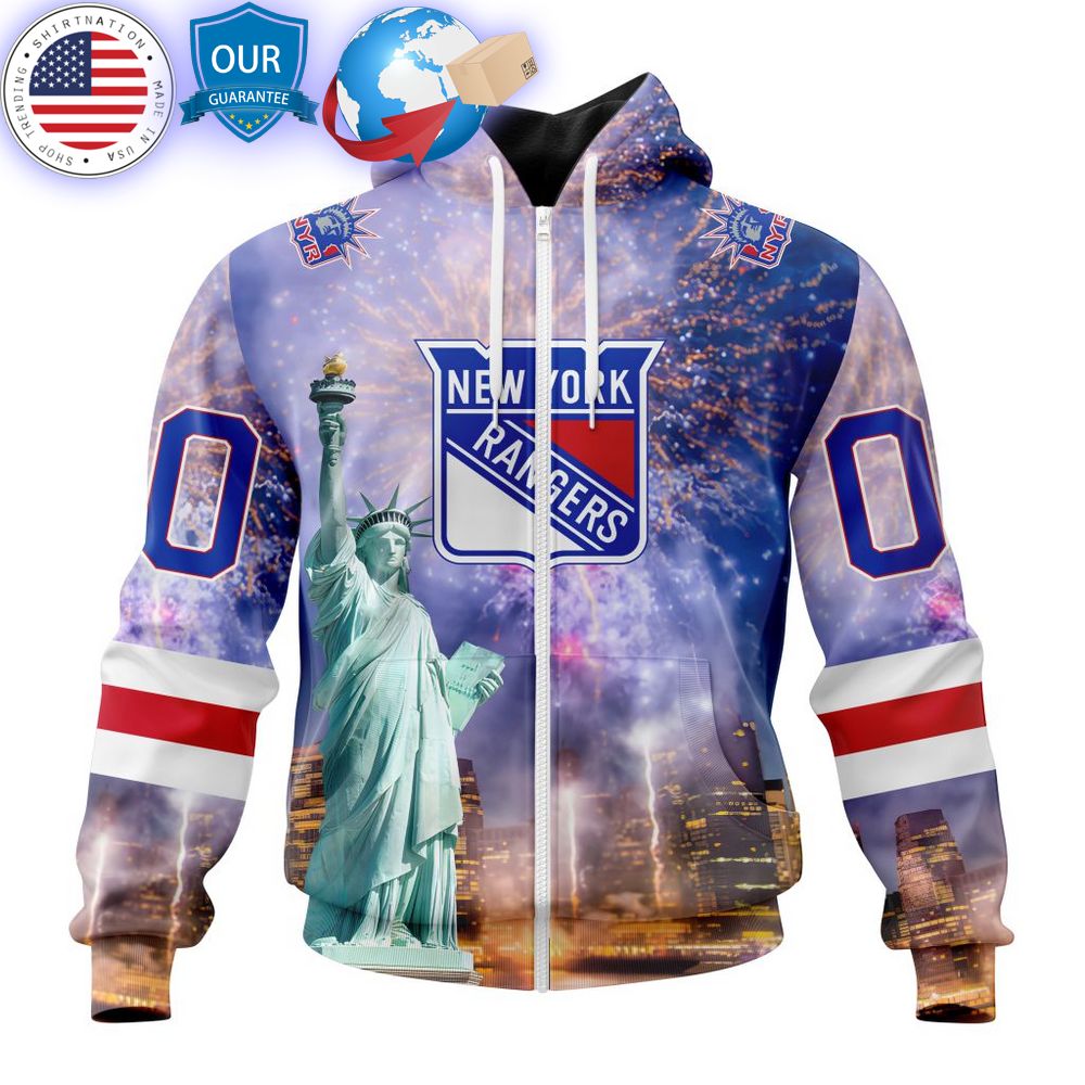 hot custom new york rangers special design with the statue of liberty shirt 2