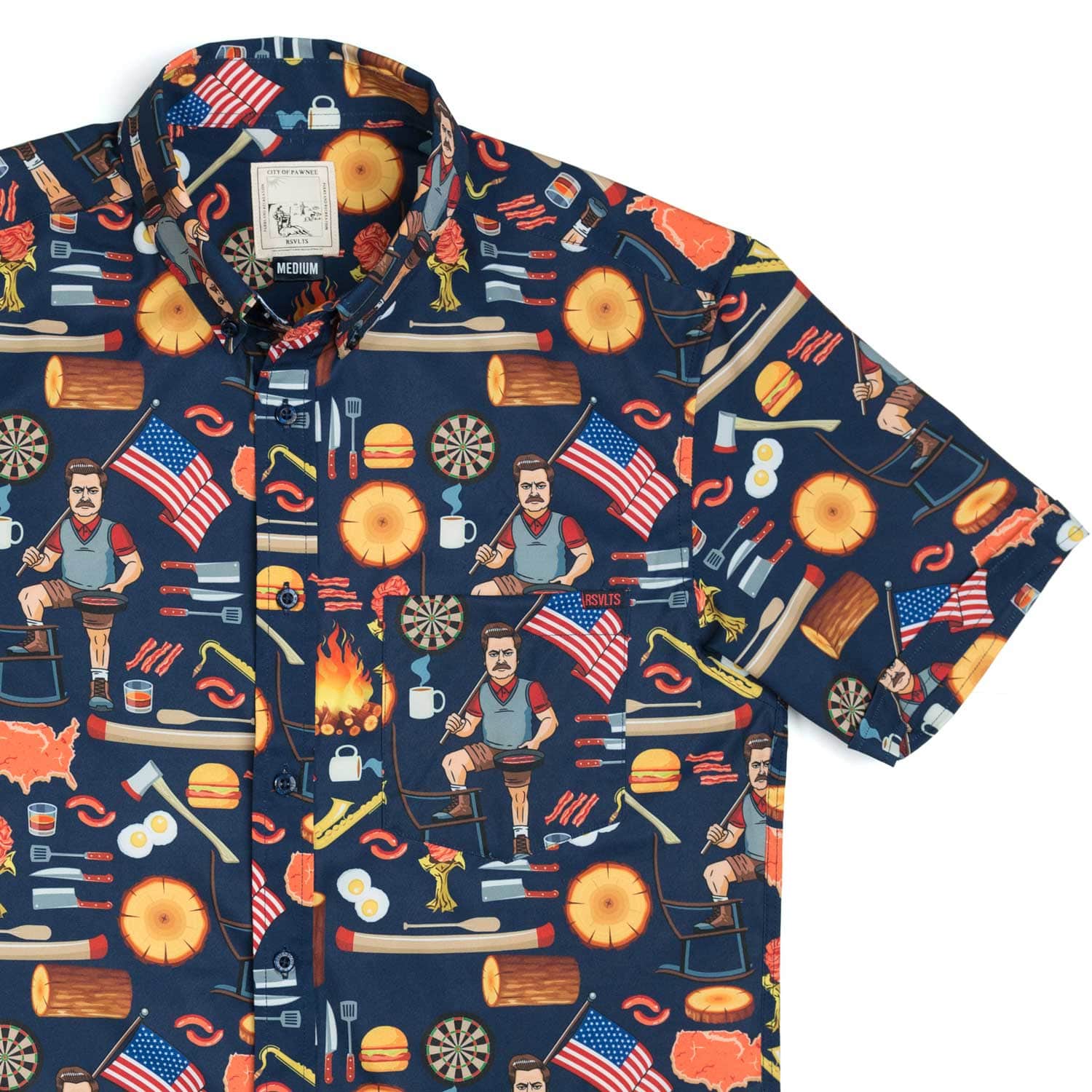 ron swansons shirt of greatness hawaiian shirt 8068 f8cyn