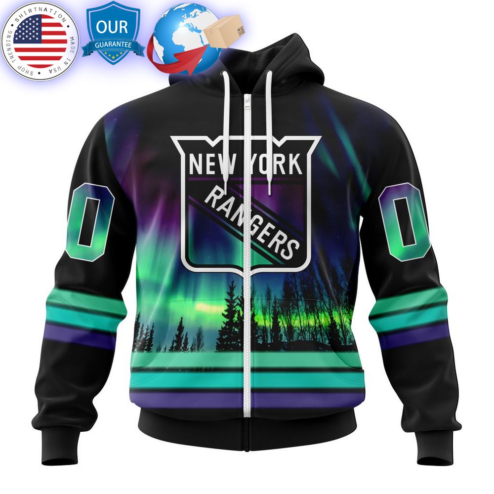 hot custom new york rangers special design with northern lights shirt 2