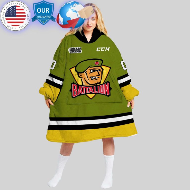 hot ohl north bay battalion custom hoodie blanket 1