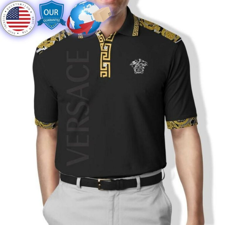 yellow black versace polo shirt 1 698