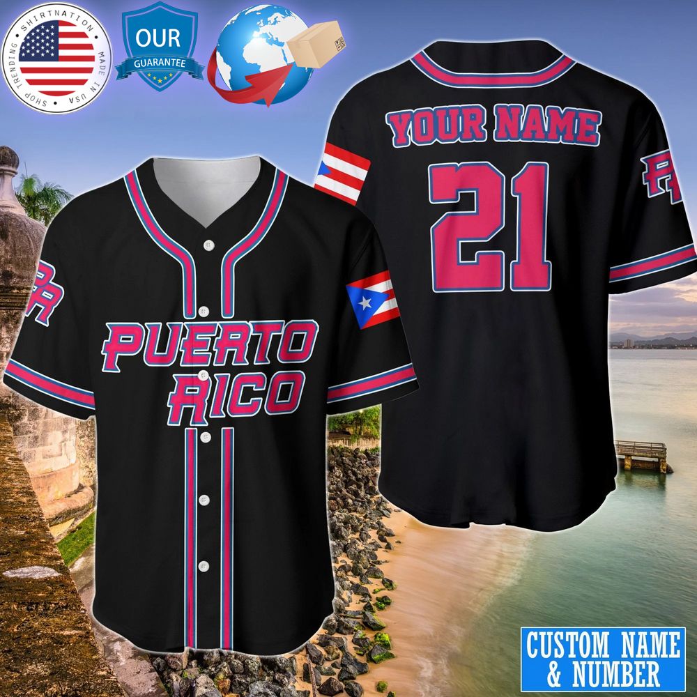hot puerto rico custom baseball jersey 1