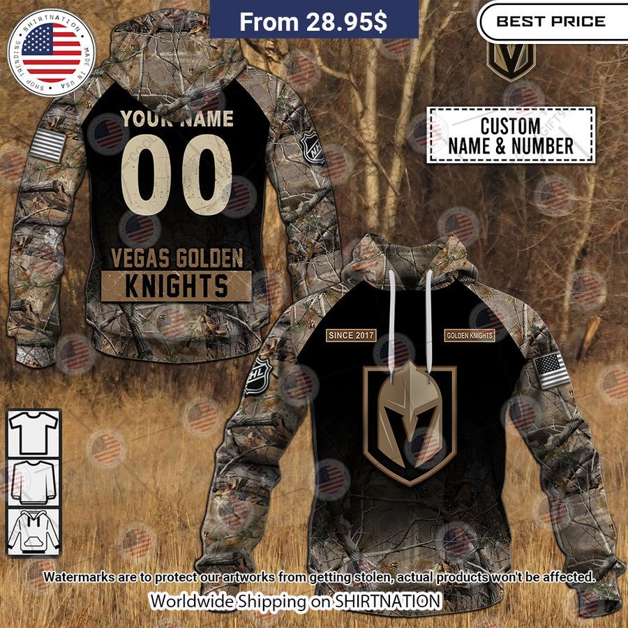 Vegas Golden Knights Hunting Camouflage Custom Hoodie