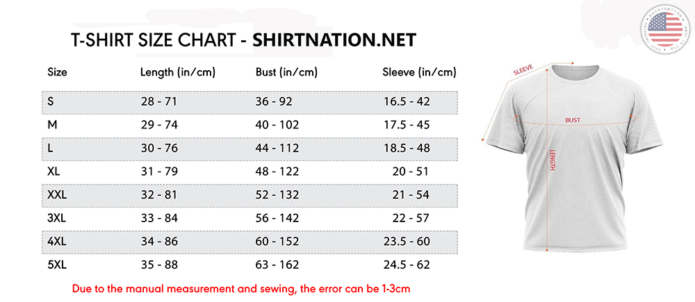 T Shirt Size Chart Shirtnation