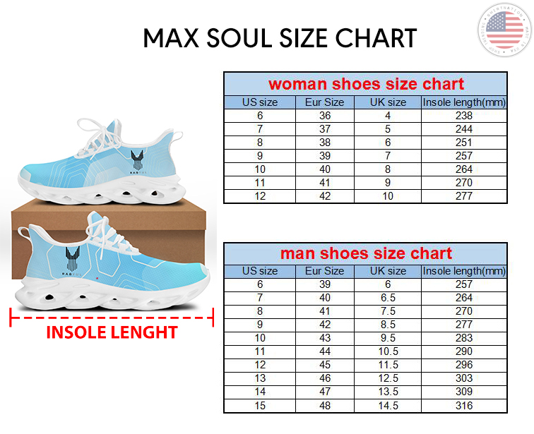 MaxSoul Size Chart Shirtnation