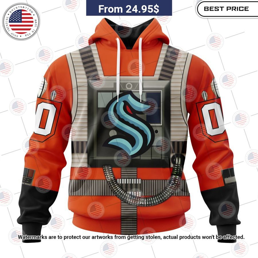 Seattle Kraken Star Wars Rebel Pilot Design Custom Shirt Nice shot bro