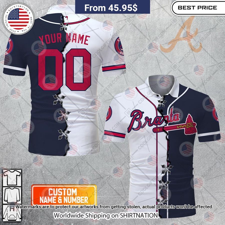 MLB Atlanta Braves Mix jersey Style Custom Polo Nice place and nice picture