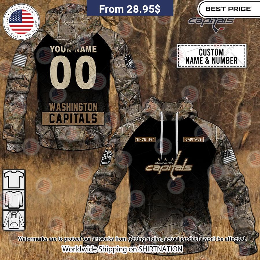 Washington Capitals Hunting Camo Custom Shirt