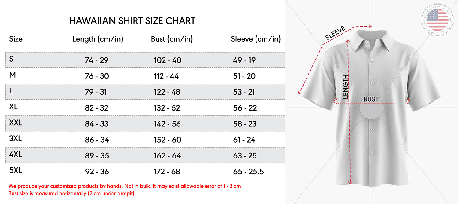 Hawaiian Shirt Size Chart Shination