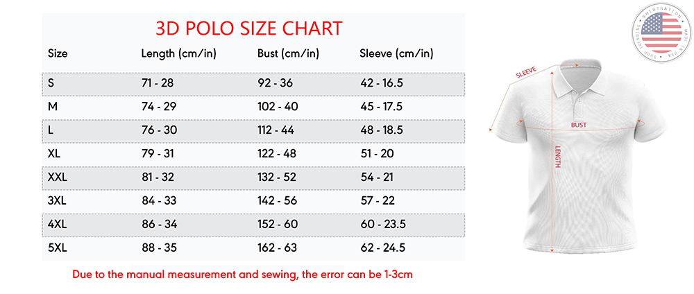 3D polo size chart shirtnation 3D polo size chart shirtnation