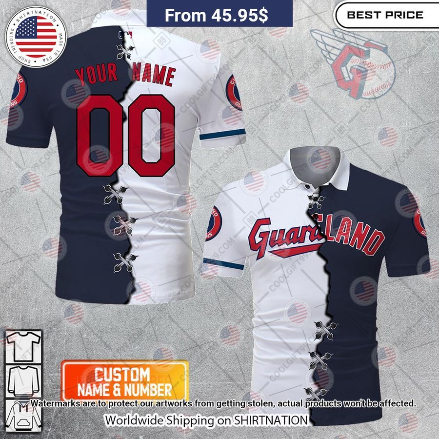MLB Cleveland Guardians Mix jersey Style Custom Polo