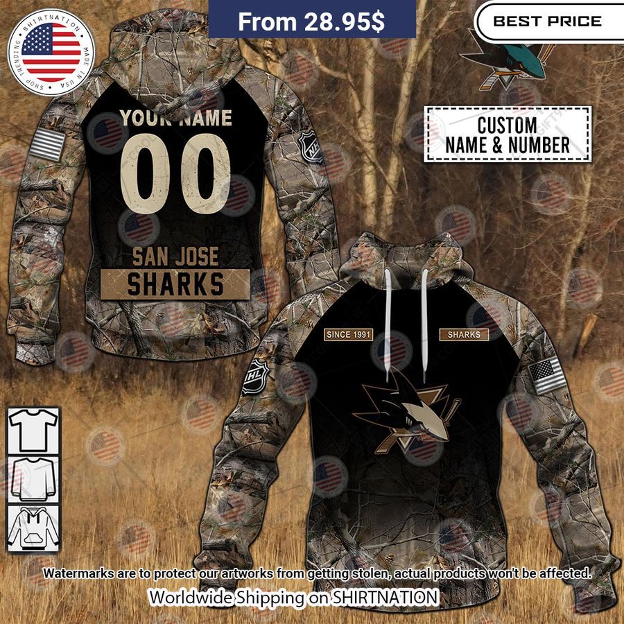 San Jose Sharks Hunting Camo Custom Shirt My favourite picture of yours