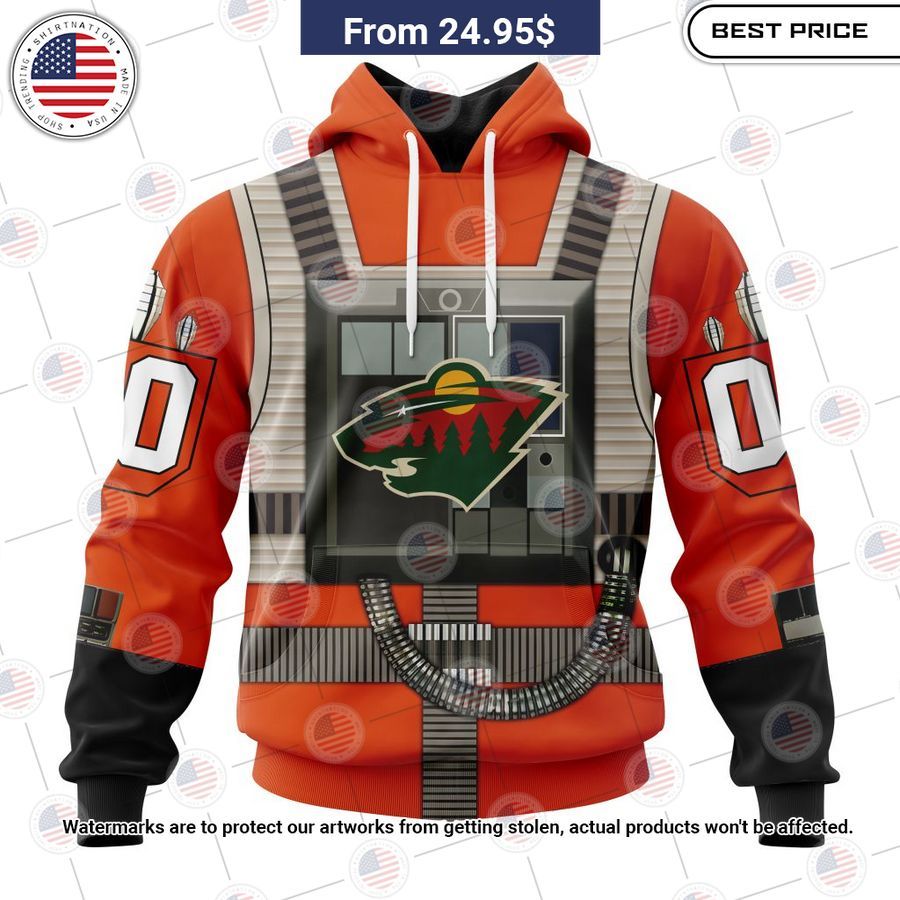 Minnesota Wild Star Wars Rebel Pilot Design Custom Shirt Stand easy bro