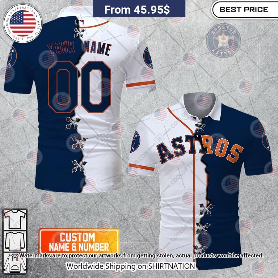MLB Houston Astros Mix jersey Style Custom Polo Nice shot bro