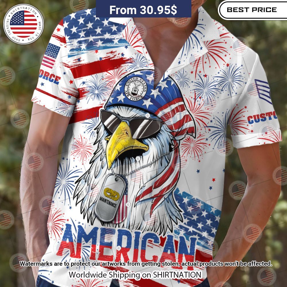 Air Force Badges US Eagle Hawaiian Shirt You look lazy
