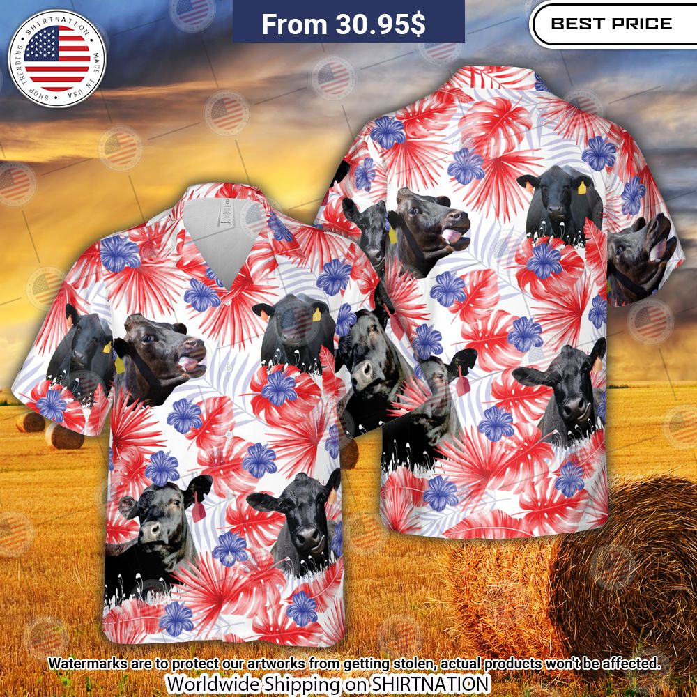 American Colors Black Angus Hawaiian Shirt Gang of rockstars