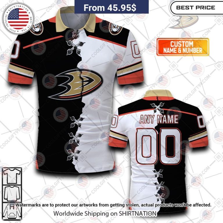 Anaheim Ducks Mix Jersey Style Custom Polo Hey! You look amazing dear