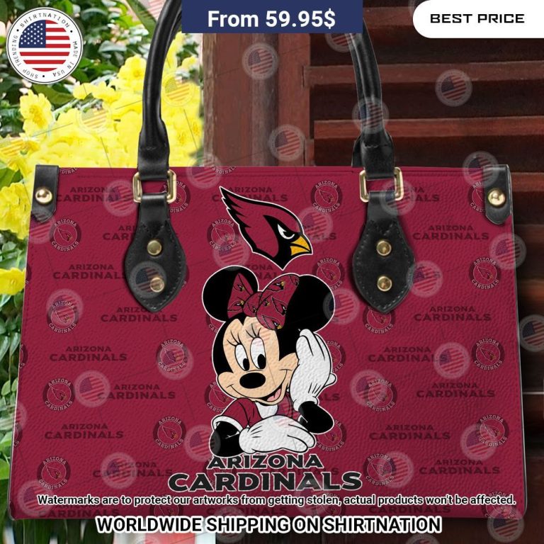 Arizona Cardinals Minnie Mouse Leather Handbag Loving click