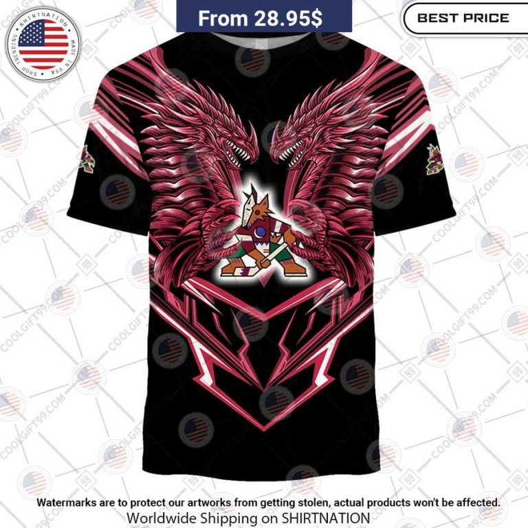 Arizona Coyotes Dragon Custom Shirt Beauty is power; a smile is its sword.